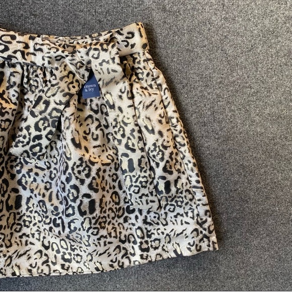 Crown & Ivy Animal Print Skirt -Cheetah Leopard Shine Bright Hol 2 - Picture 4 of 8
